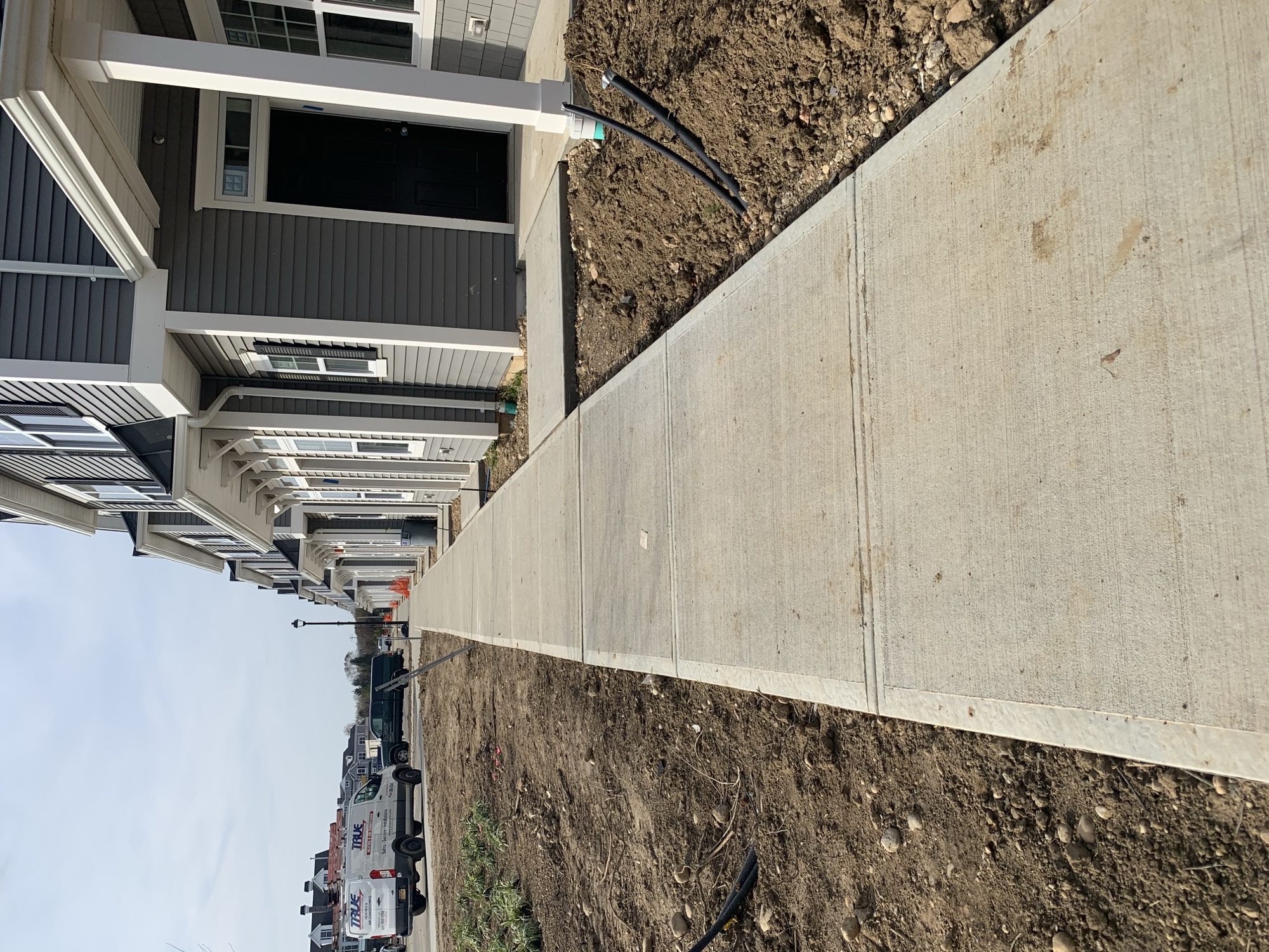 New sidewalks at townhouse development