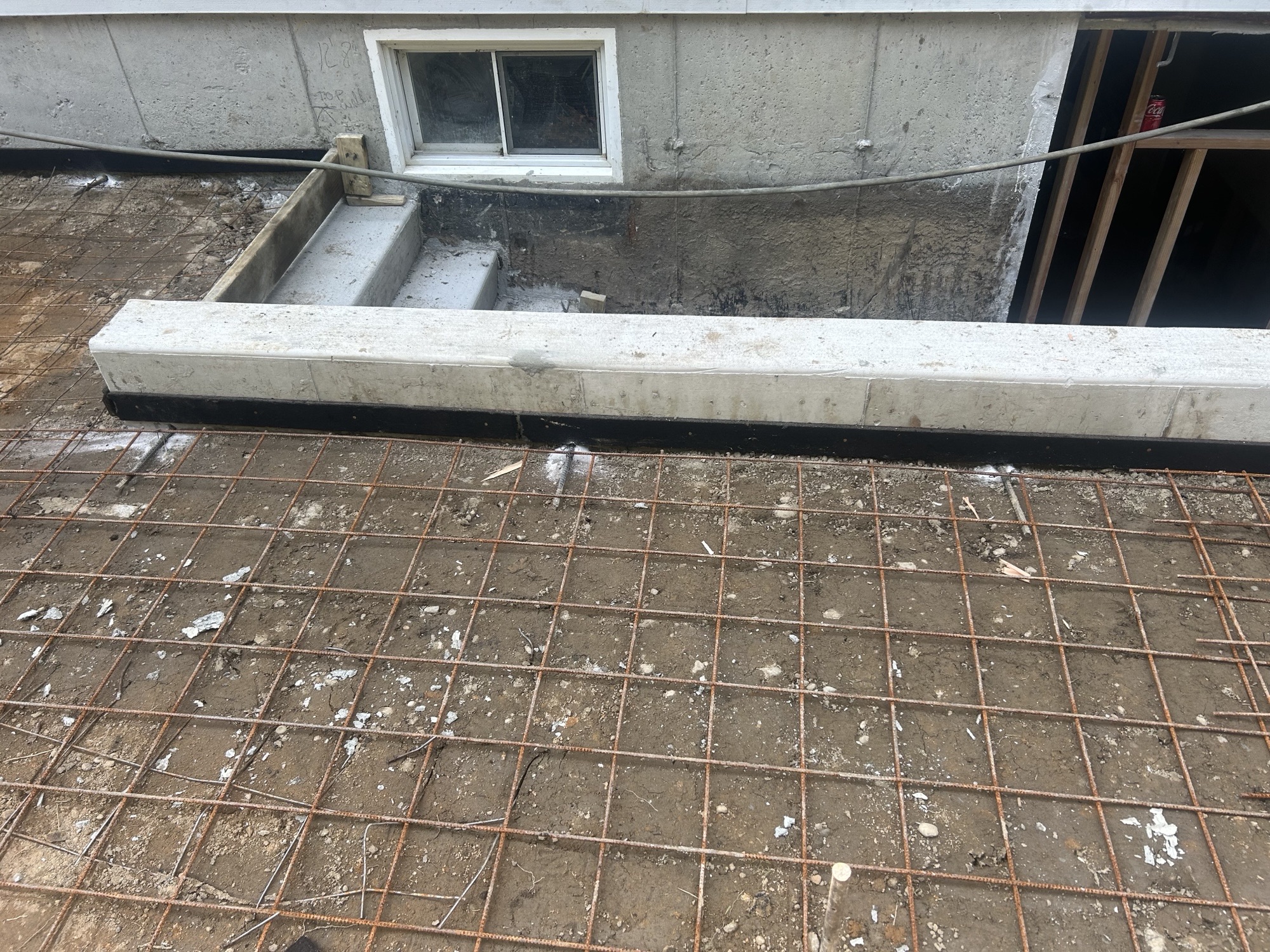 Reinforcement prep around basement egress