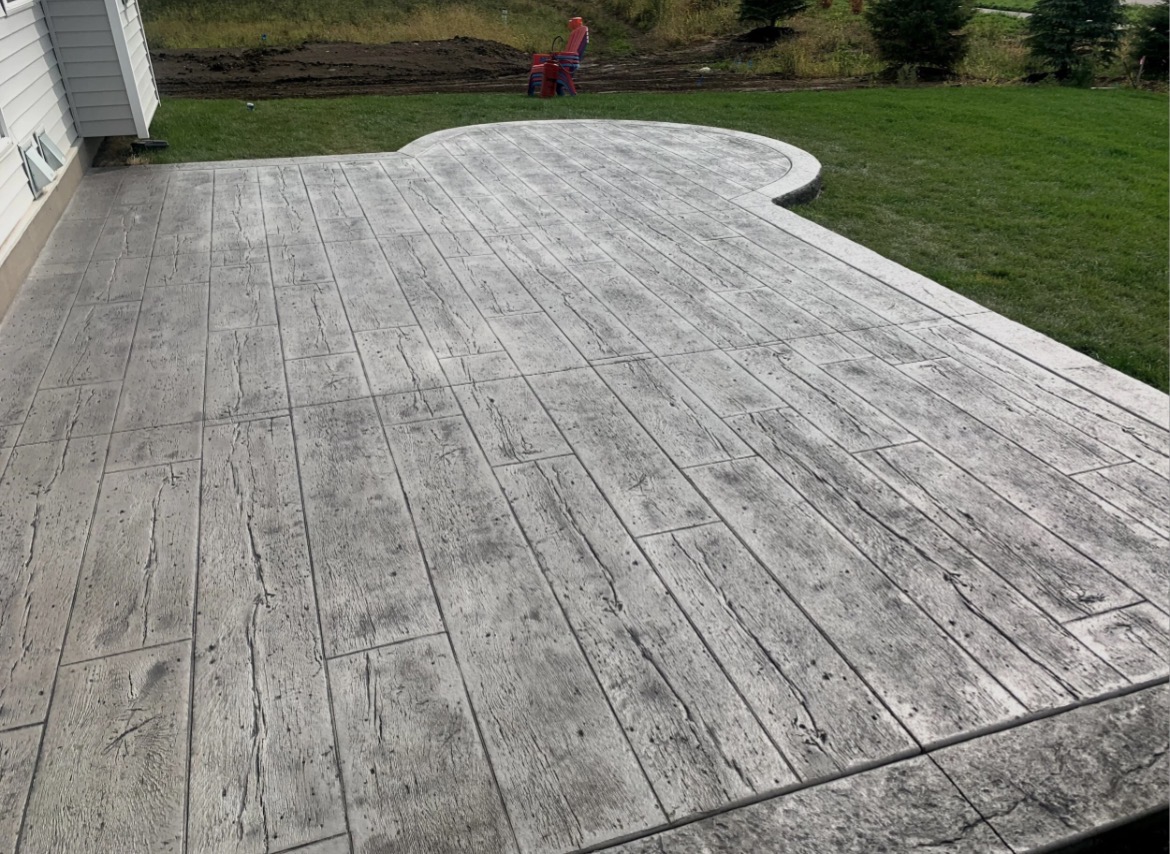 Finished stamped patio